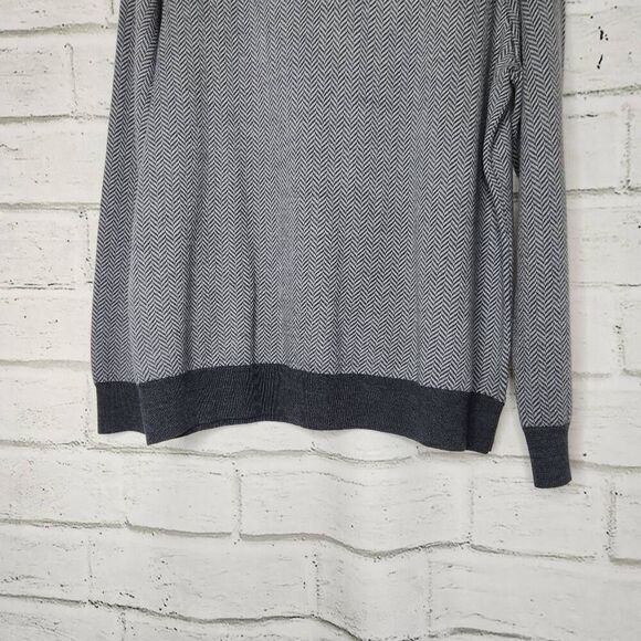 UNTUCKit Collared 1/4 Zip Sweater Mens Large Gray Extra Fine Merino Wool Casual - Picture 4 of 14